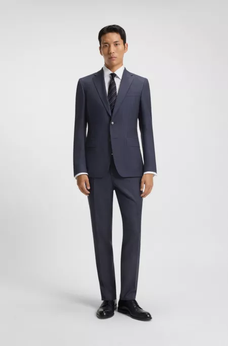Formal trousers in micro-patterned virgin wool