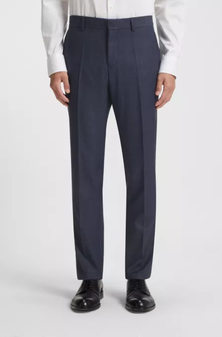 Formal trousers in micro-patterned virgin wool
