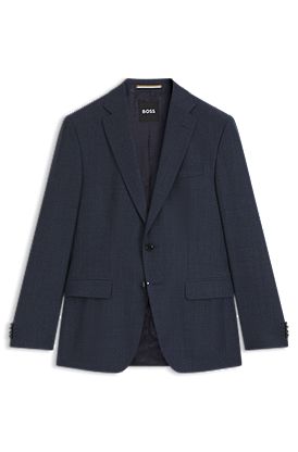 Veste Slim en laine vierge à micro motif