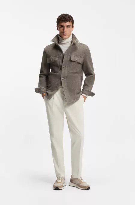 Tapered-fit trousers in stretch-cotton corduroy