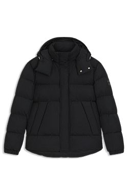 Logo-badge jacket with water-repellent finish