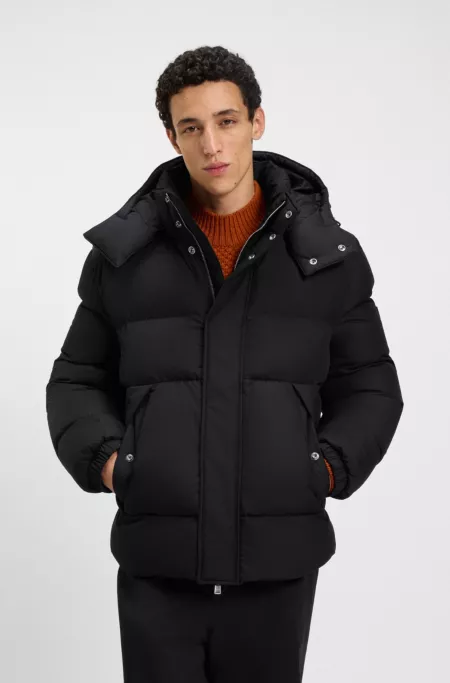 Logo-badge jacket with water-repellent finish