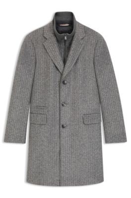 Abrigo slim fit con interior desmontable, Plata