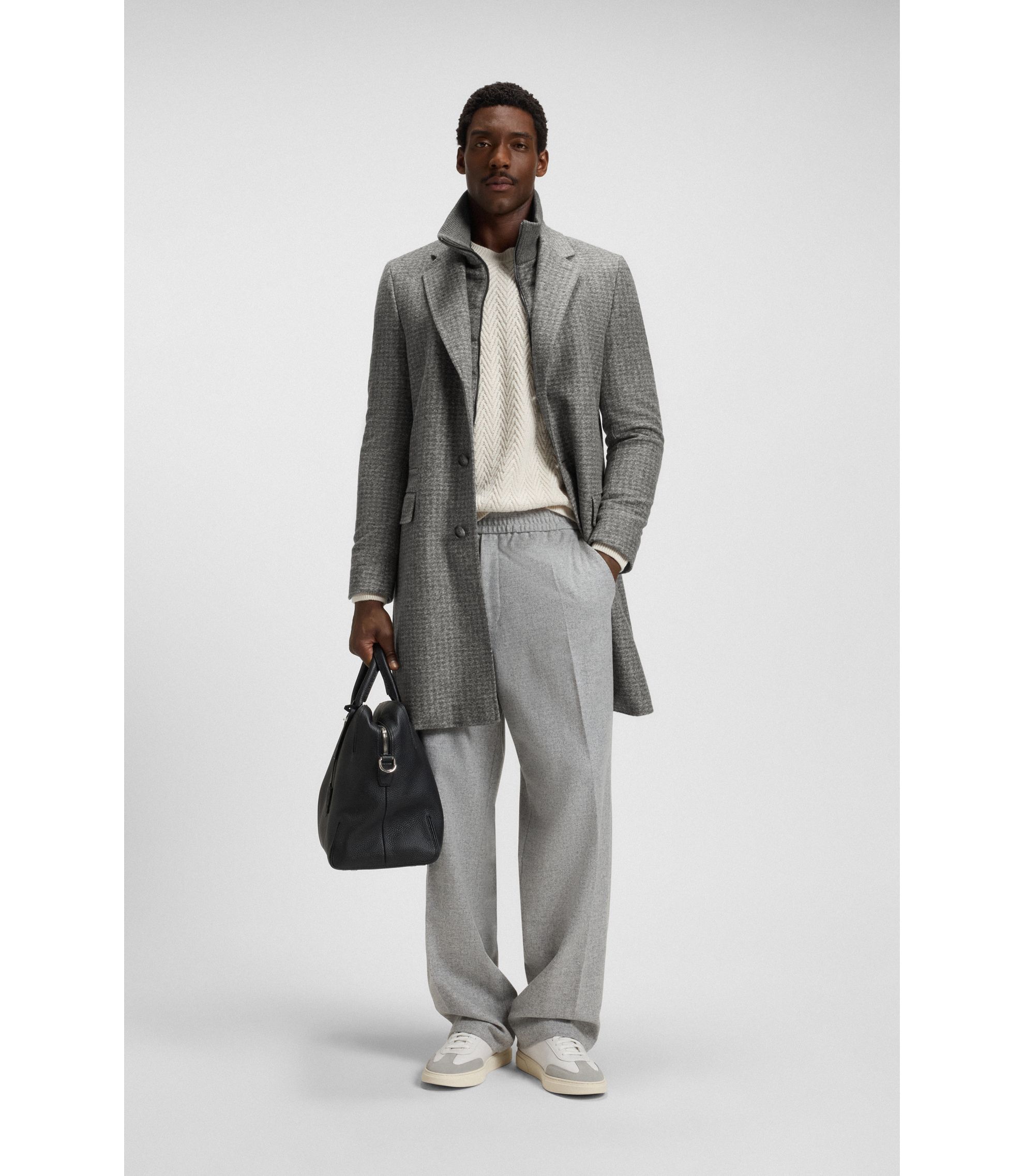 BOSS スリムフィットコート(slim fit coat) BOSS - スリムフィットコート ウール/カシミア - ブラック