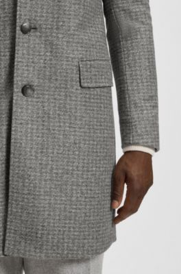 Abrigo slim fit con interior desmontable, Plata