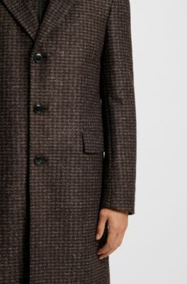 Abrigo slim fit con interior desmontable, Marr&oacute;n oscuro