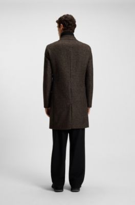 Abrigo slim fit con interior desmontable, Marr&oacute;n oscuro