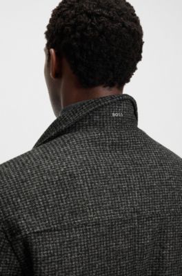 Regular-fit coat with inner bib, Black