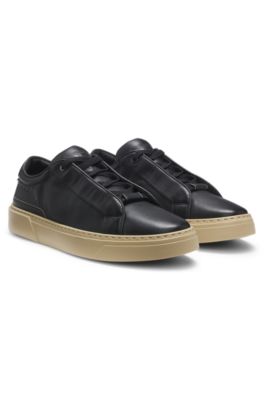 Deportivas BOSS x ASTON MARTIN de piel granulada, Negro