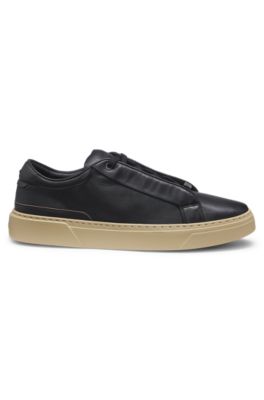 Deportivas BOSS x ASTON MARTIN de piel granulada, Negro