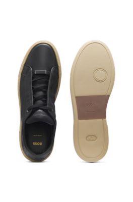 BOSS x ASTON MARTIN trainers in leather, Black