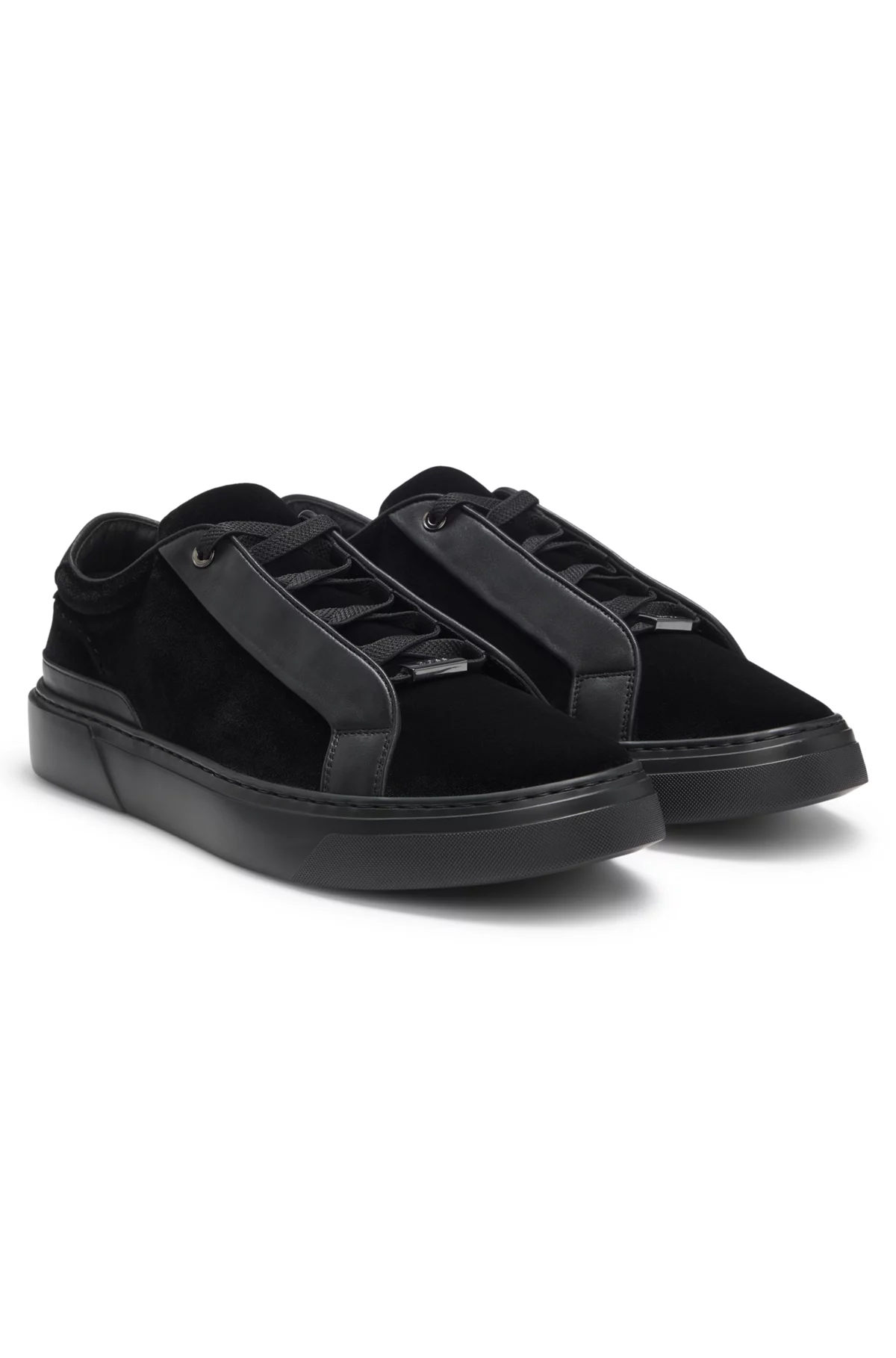Gary trainers in leather and suede, Black