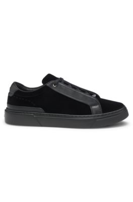 Deportivas Gary con apliques de piel, Negro