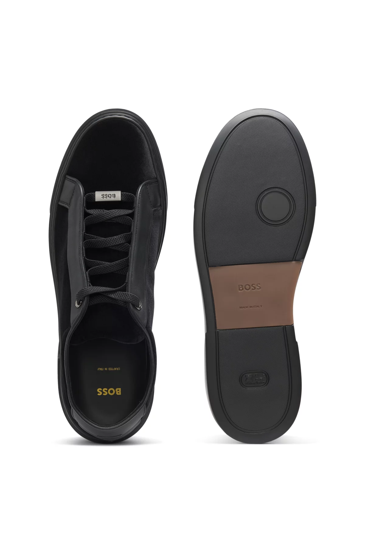 Gary trainers in leather and suede, Black