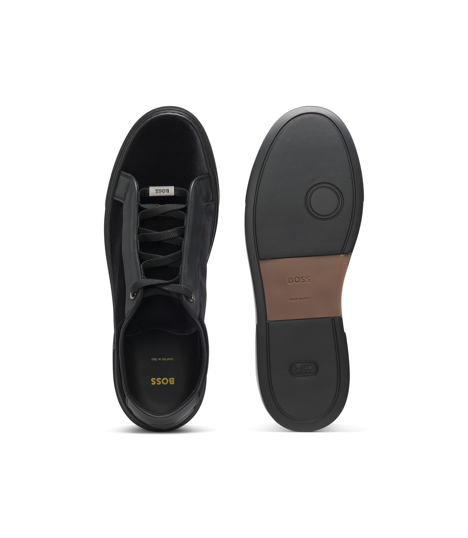 BOSS - Gary trainers in leather and suede - Black