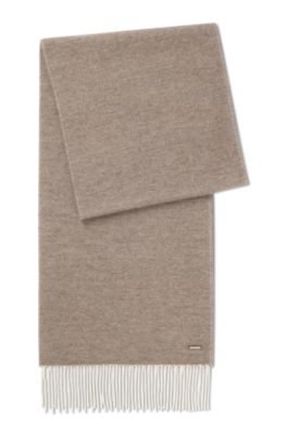 Double-faced cashmere scarf, Light Beige