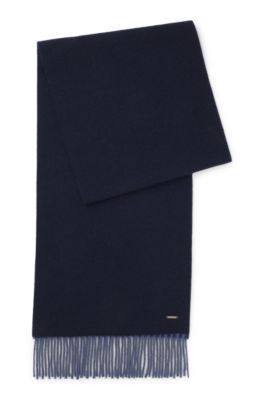 Double-faced cashmere scarf, Dark Blue