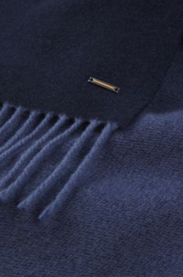 Bufanda de doble cara de cashmere, Azul oscuro