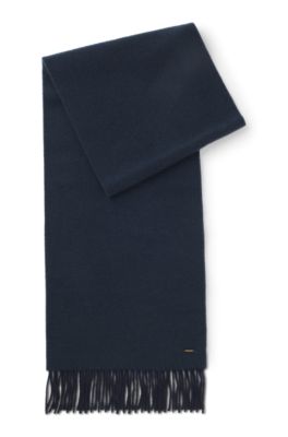 Double-faced cashmere scarf, Dark Blue