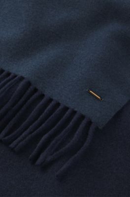 Double-faced cashmere scarf, Dark Blue