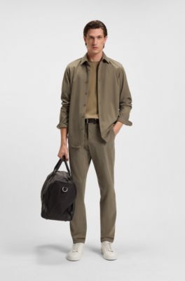 Slim-fit trousers in stretch corduroy, Light Brown