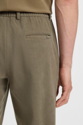Slim-fit trousers in stretch corduroy, Light Brown