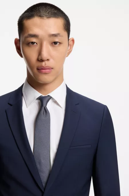 Jacquard-pattern tie in silk