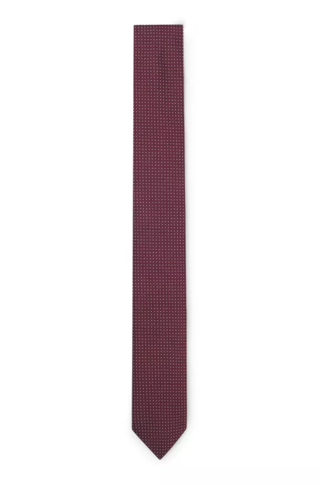 Jacquard-pattern tie in a silk blend