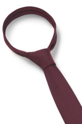 Corbata de mezcla de seda con estampado jacquard, Rojo oscuro