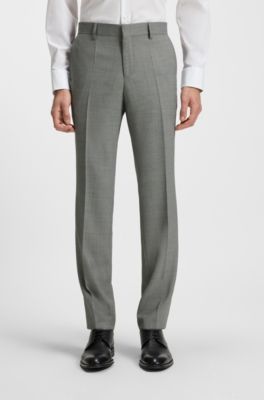 Two-piece regular-fit suit in patterned stretch cloth, Silver