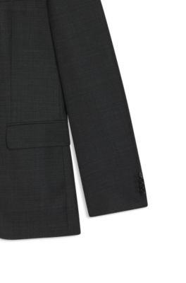Traje regular fit con chaleco de lana virgen el&aacute;stica, Gris oscuro
