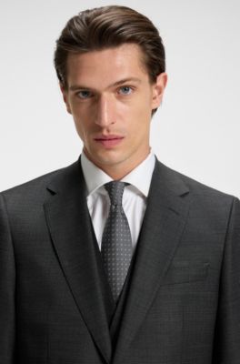 Three-piece regular-fit suit stretch wool