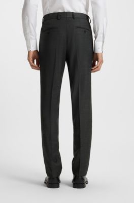 Traje regular fit con chaleco de lana virgen el&aacute;stica, Gris oscuro