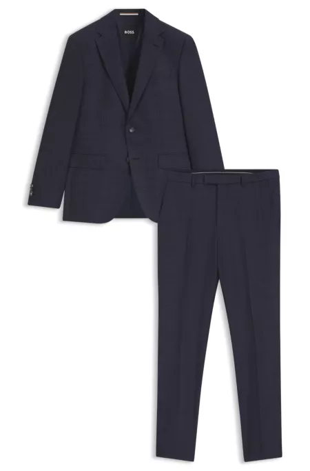 Three-piece regular-fit suit in stretch wool