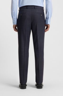 Costume Regular trois pi&egrave;ces en laine vierge stretch, Bleu