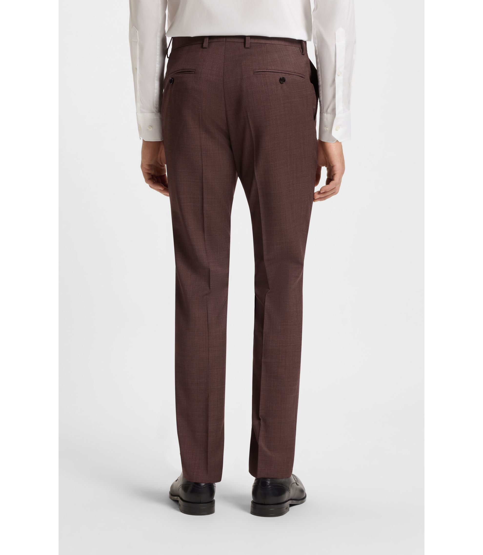 BOSS Traje slim fit de dos piezas en lana con microestampado