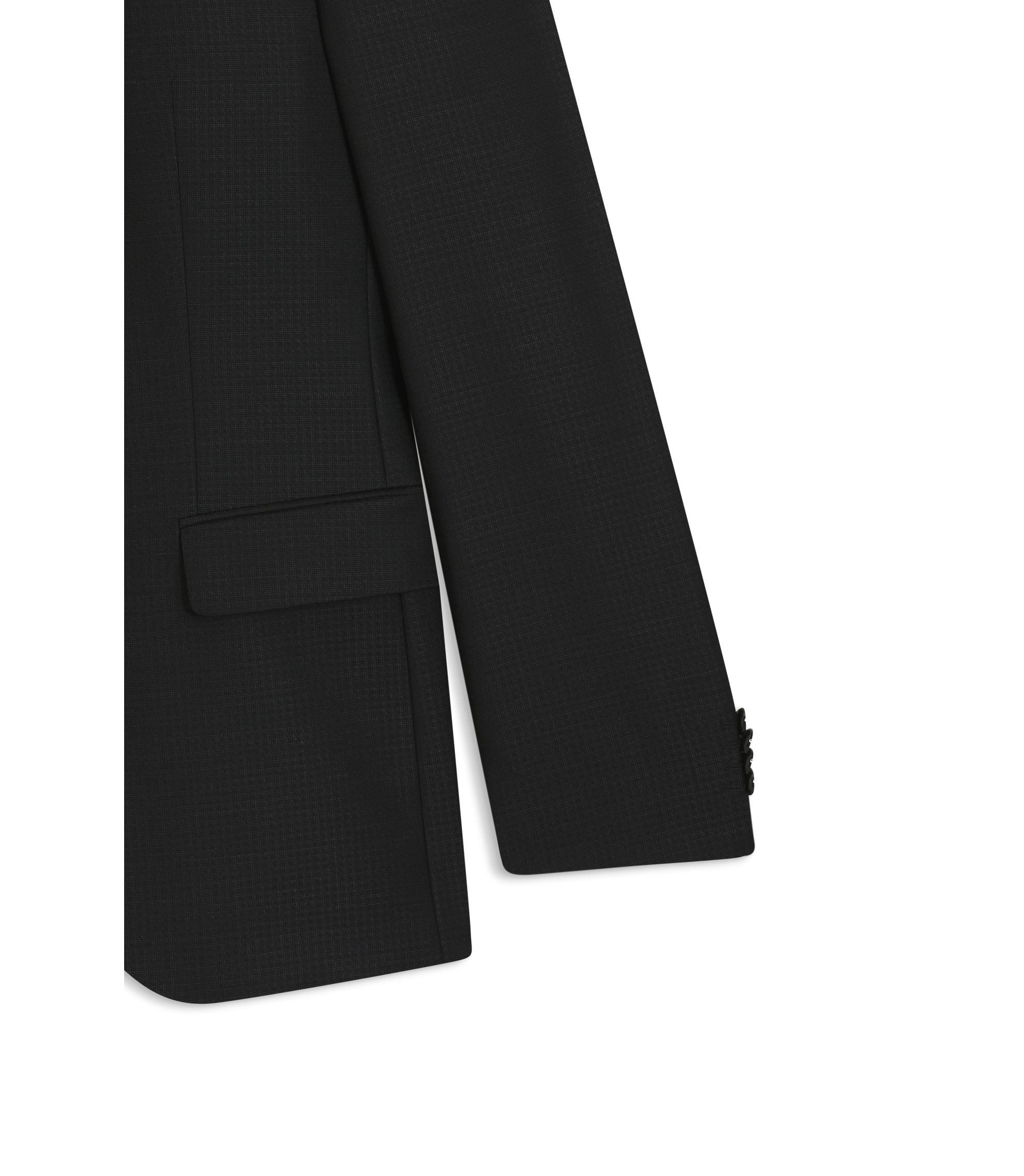 BOSS - Two-piece slim-fit suit in patterned virgin wool - Black