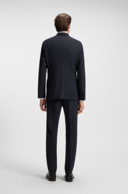 Micro-patterned two-piece slim-fit suit a wool blend