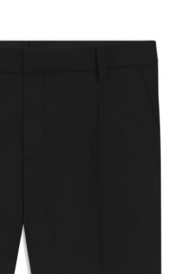 Slim-fit tuxedo trousers in stretch jacquard, Black