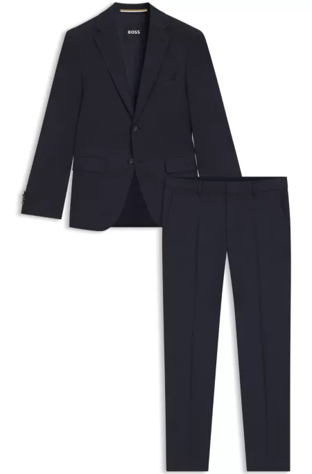Micro-patterned two-piece regular-fit suit in virgin wool