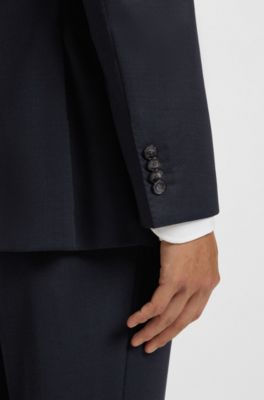 Micro-patterned two-piece regular-fit suit virgin wool