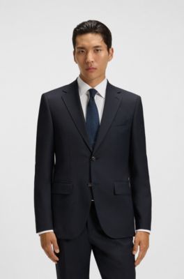 Micro-patterned two-piece regular-fit suit virgin wool