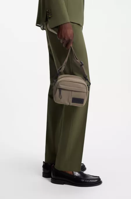 Crossbody bag with 3D rubber logo patch