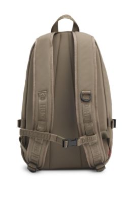 Mochila con parche de logotipo tridimensional de goma, Gris