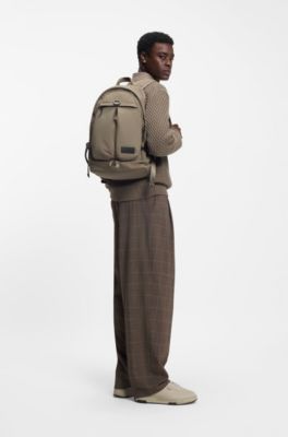 Mochila con parche de logotipo tridimensional de goma, Gris
