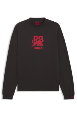 Camiseta HUGO&nbsp;x&nbsp;RB de algod&oacute;n con figura de toro, Marr&oacute;n oscuro