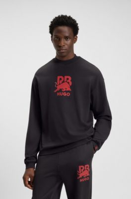 Camiseta HUGO&nbsp;x&nbsp;RB de algod&oacute;n con figura de toro, Marr&oacute;n oscuro