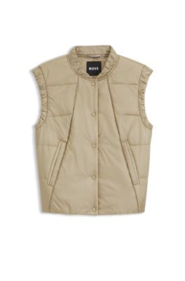 Chaleco repelente al agua con relleno, Beige claro