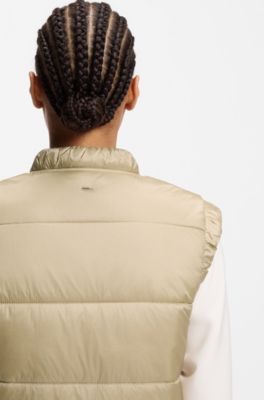 Chaleco repelente al agua con relleno, Beige claro