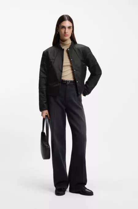 Packable jacket with water-repellent finish